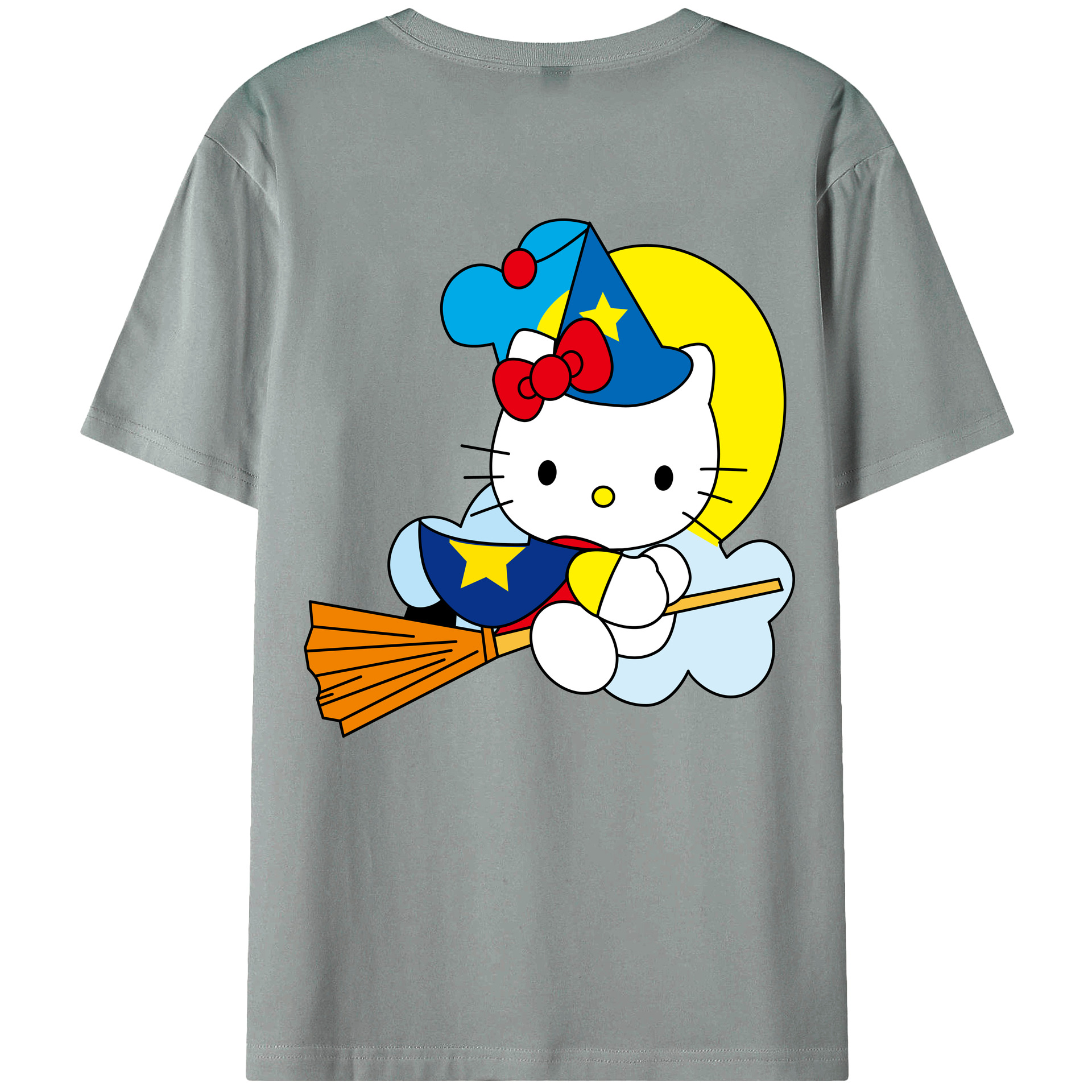 （画像用） Hello Kitty ハローキティ 綿100％ メンズ半袖Tシャツ（バックプリント） 通気性